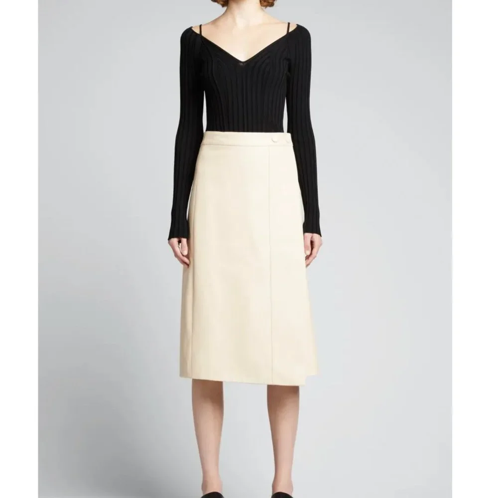 Proenza Schouler White Label Faux-leather Wrap Skirt Sz4_10